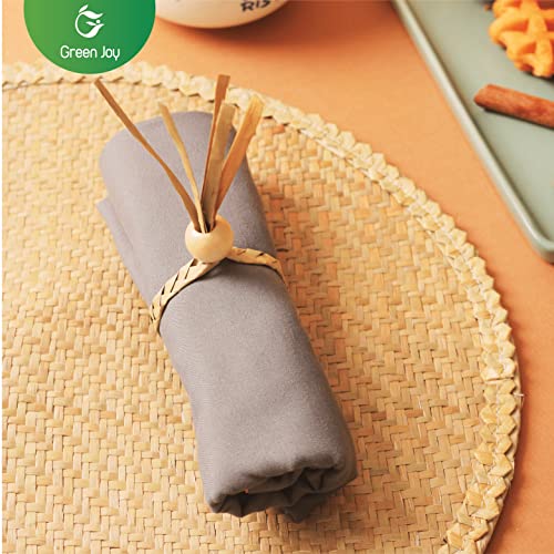 Round Woven Napkin Ring - Natural Napkins Rings, Napkin Ring Set, Farmhouse Napkin Rings Alternative to Plastic Napkin, Napkins Set of 10