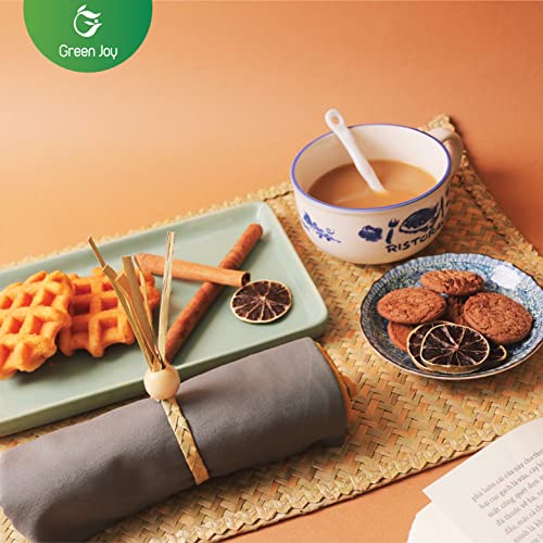 Round Woven Napkin Ring - Natural Napkins Rings, Napkin Ring Set, Farmhouse Napkin Rings Alternative to Plastic Napkin, Napkins Set of 10