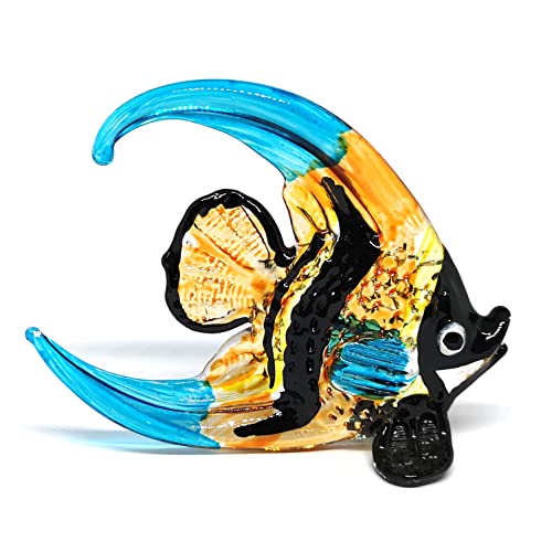 Glass Angel Fish Figurine Aquarium Handicraft Miniature Hand Blown Collectibles