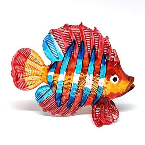 Aquarium Handicraft Miniature Hand Blown Glass Fish Figurine Red Collectibles