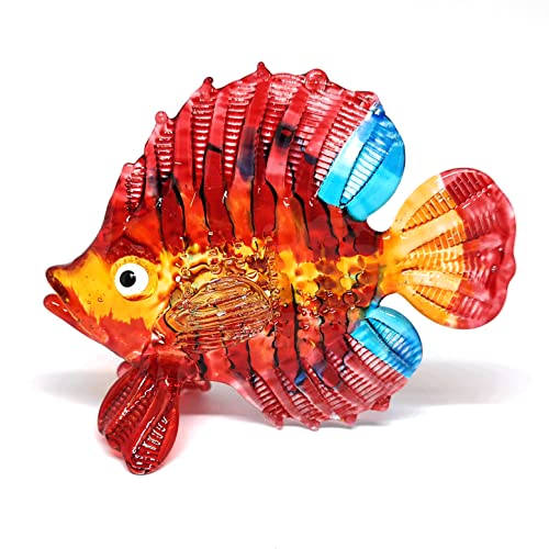 Aquarium Handicraft Miniature Hand Blown Glass Fish Figurine Red Collectibles