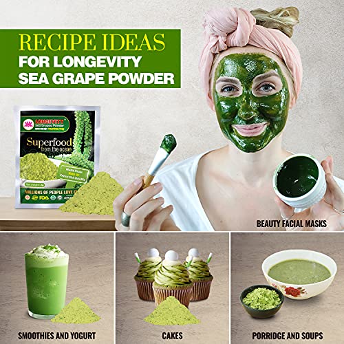 Sea Grapes - Umibudo Green Caviar - Dehydrated, Marinated in Saltwater by LONGEVITY | Enhance Health, Boosting Immune System, Valued Natural Gift From Sea (Original, 600g (21.2 oz))