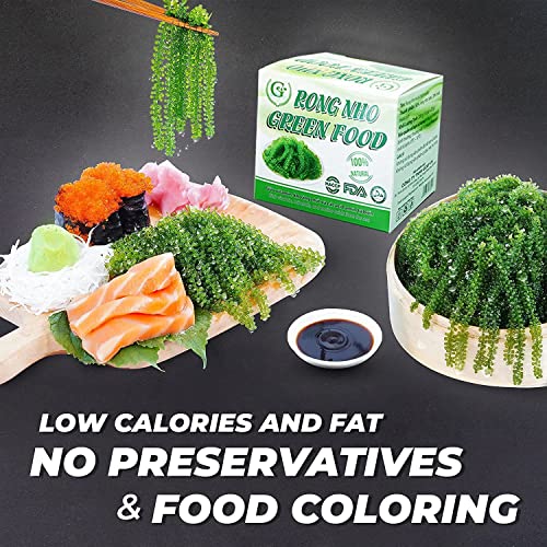 GCAP Sea Grapes - Dehydrated lato - Organic seaweed - Umibudo - Green caviar - Caulerpa lentillifera - Delicious Crunchy Healthy Freshness from the Ocean (7.055 OZ /200g of 10 packs)