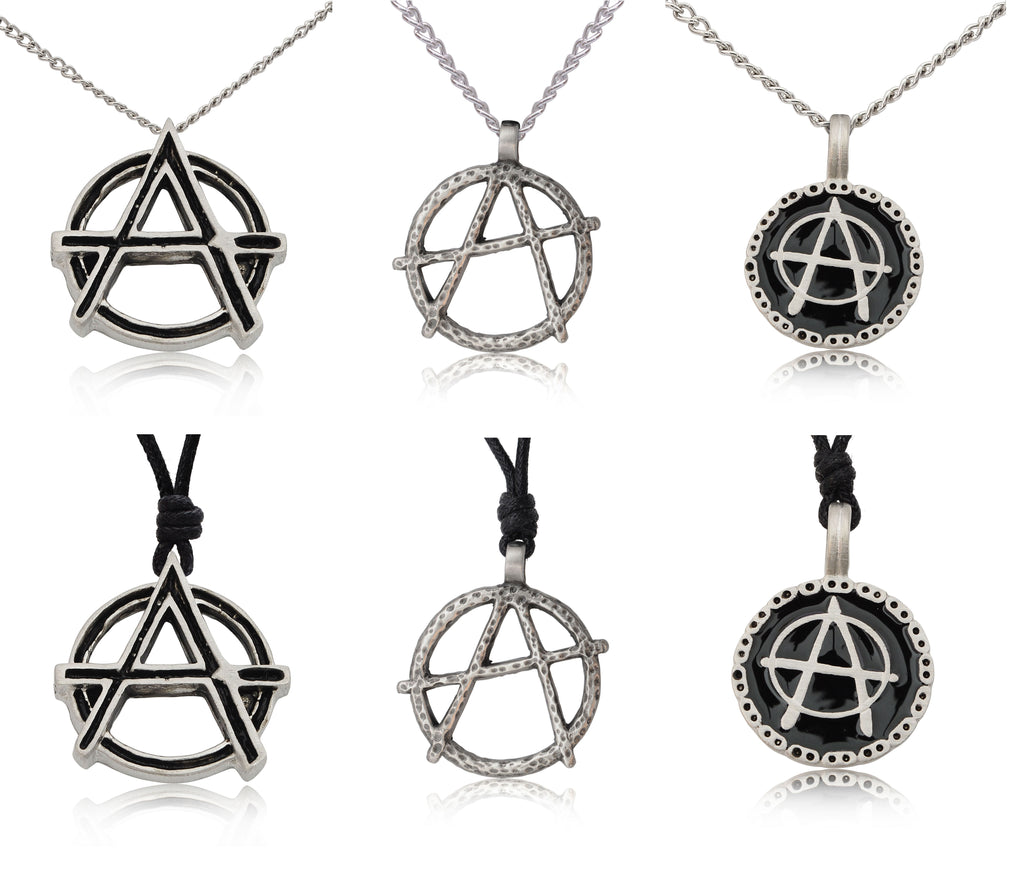 New Anarchy Letter A Silver Pewter Charm Necklace Pendant Jewelry