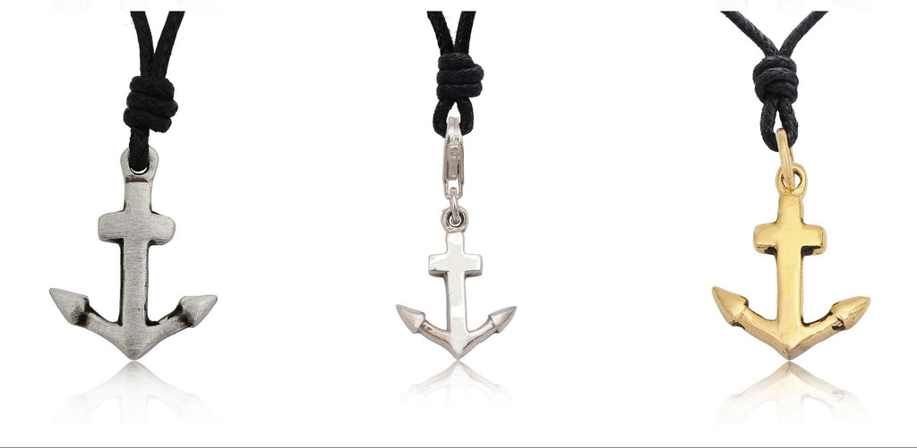 Flawless Anchor Ship Boat Pewter Brass Sterling Silver Necklace Pendant Jewelry
