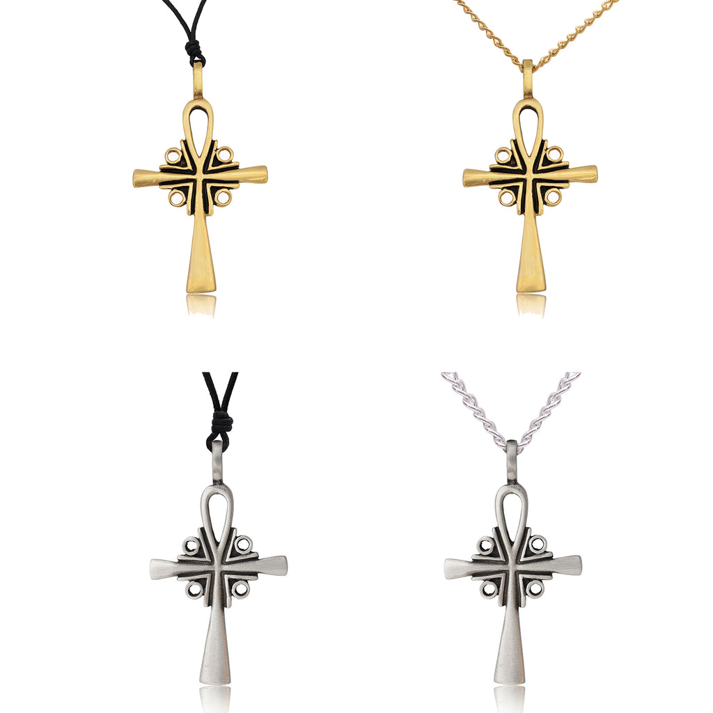 Trendy Egyptian Ankh Pewter Silver Gold Brass Charm Necklace Pendant Jewelry
