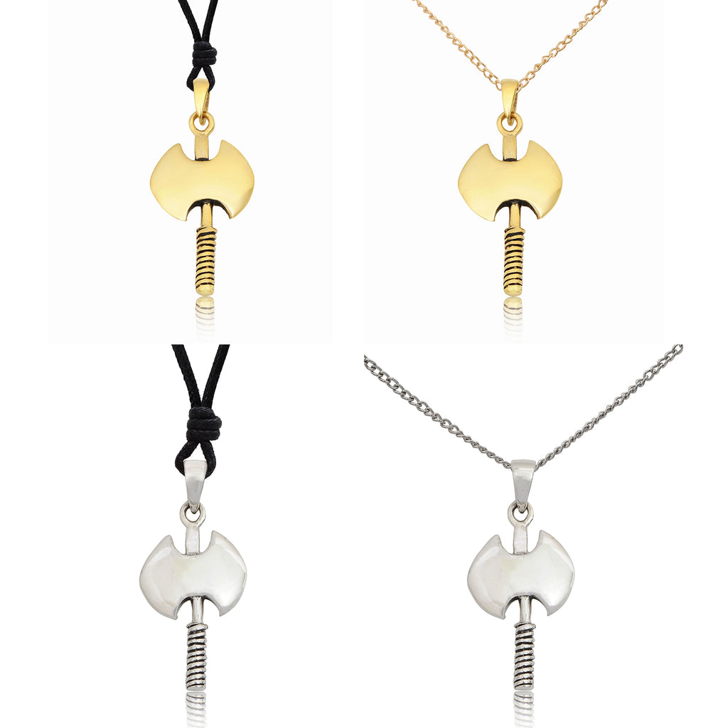 Beautiful Axe Pewter Sterling-silver Brass Charm Necklace Pendant Jewelry