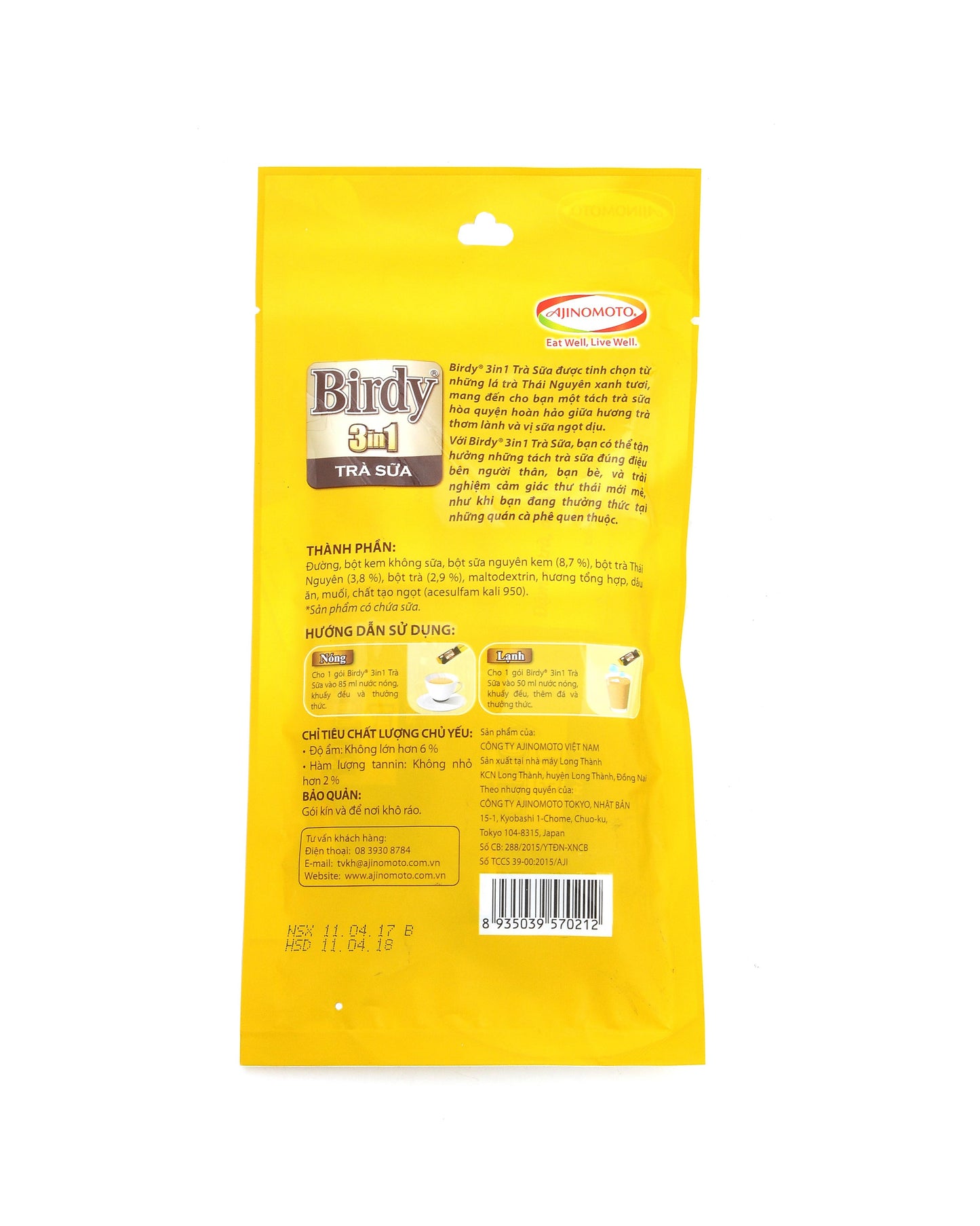 Birdy 3 in 1 Instant Milk Tea - Harmonious Combination of Thai Nguyen Tea and Milk
