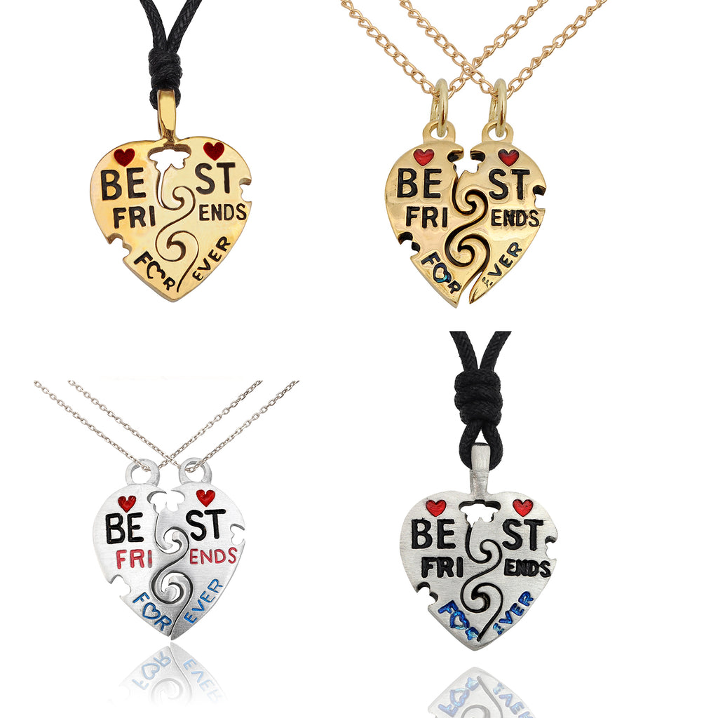 Best Friends Ying Yang Silver Pewter Gold Brass Charm Necklace Pendant Jewelry