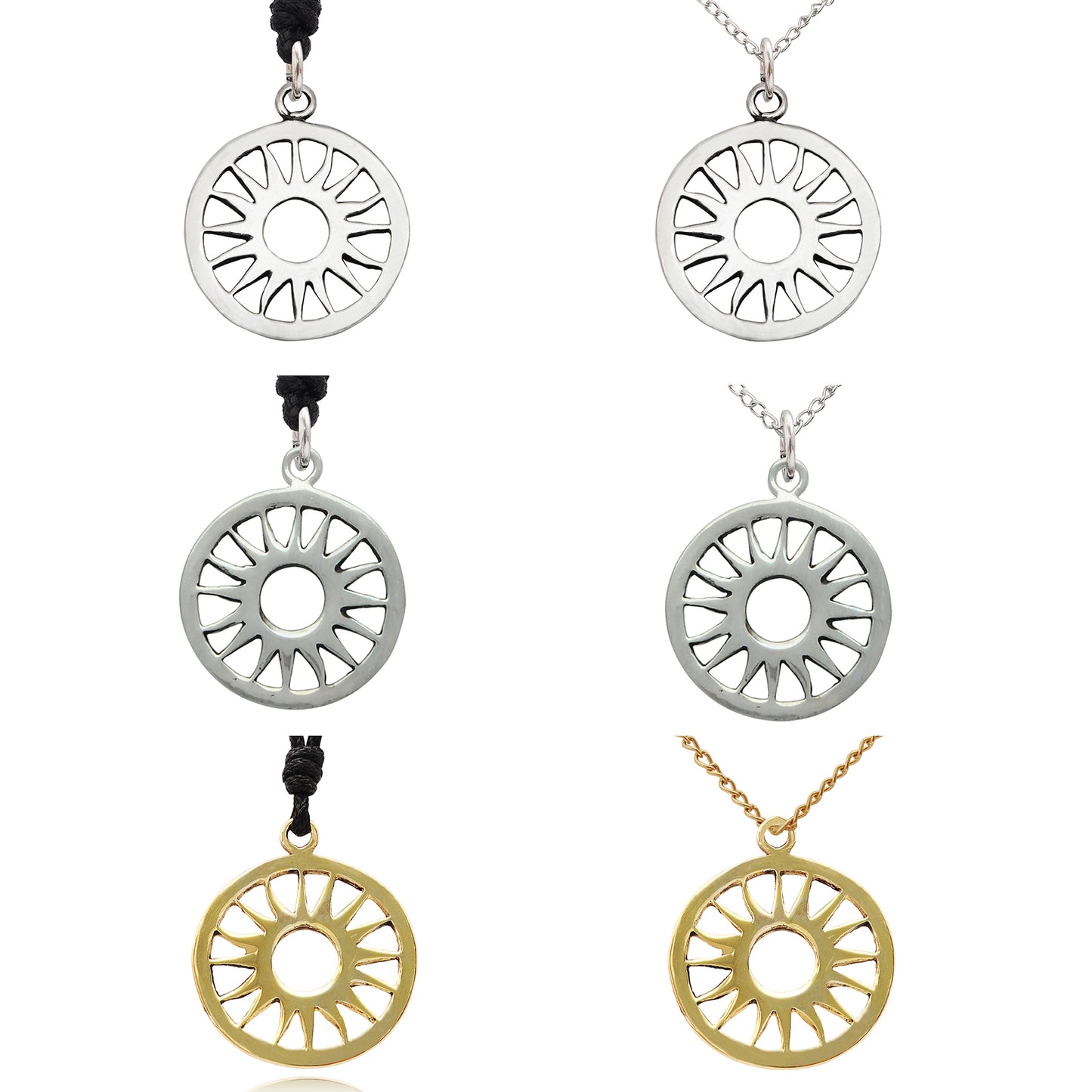 New Buddha Wheel Sterling-silver Pewter Brass Charm Necklace Pendant Jewelry