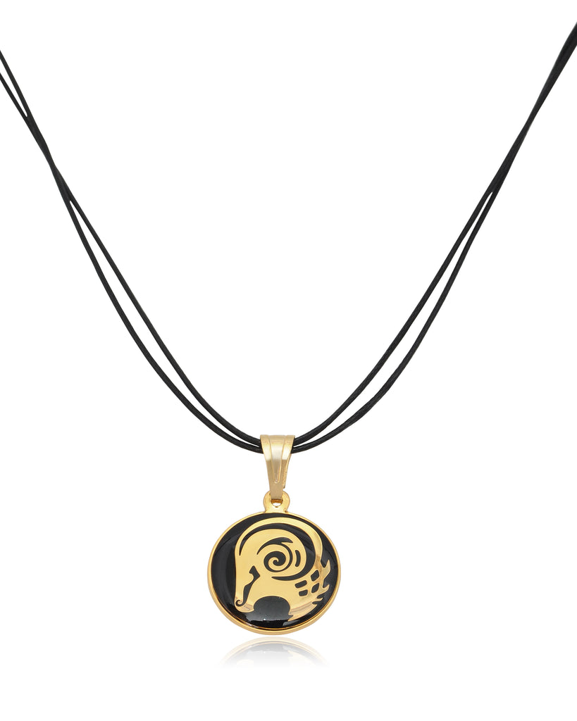 Astrology Horoscope Zodiac Gold Plated Brass Handmade Pendant Necklace