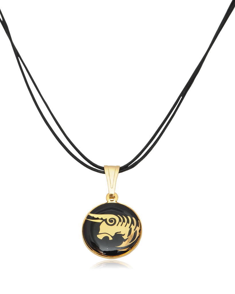 Astrology Horoscope Zodiac Gold Plated Brass Handmade Pendant Necklace