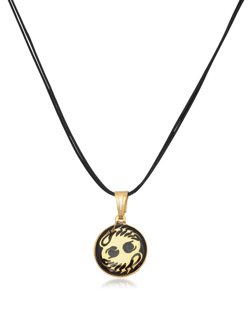 Astrology Horoscope Zodiac Gold Plated Brass Handmade Pendant Necklace