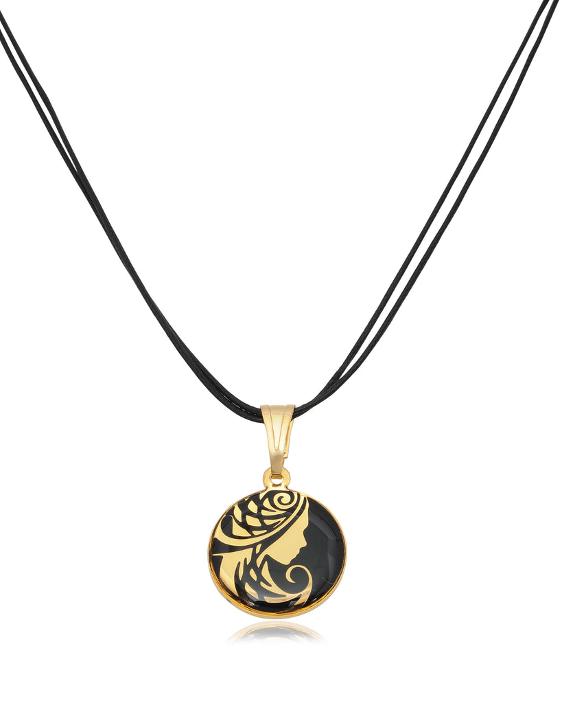 Astrology Horoscope Zodiac Gold Plated Brass Handmade Pendant Necklace