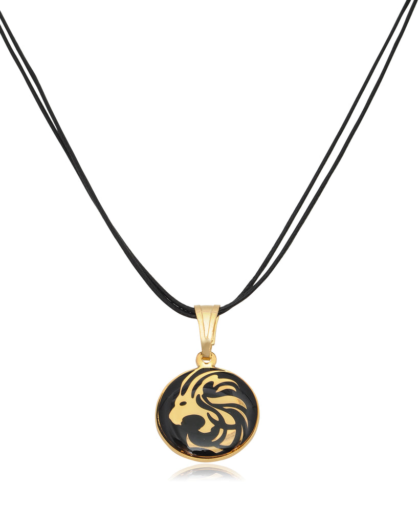 Astrology Horoscope Zodiac Gold Plated Brass Handmade Pendant Necklace