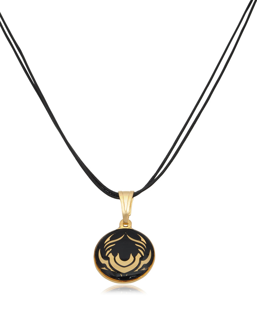 Astrology Horoscope Zodiac Gold Plated Brass Handmade Pendant Necklace