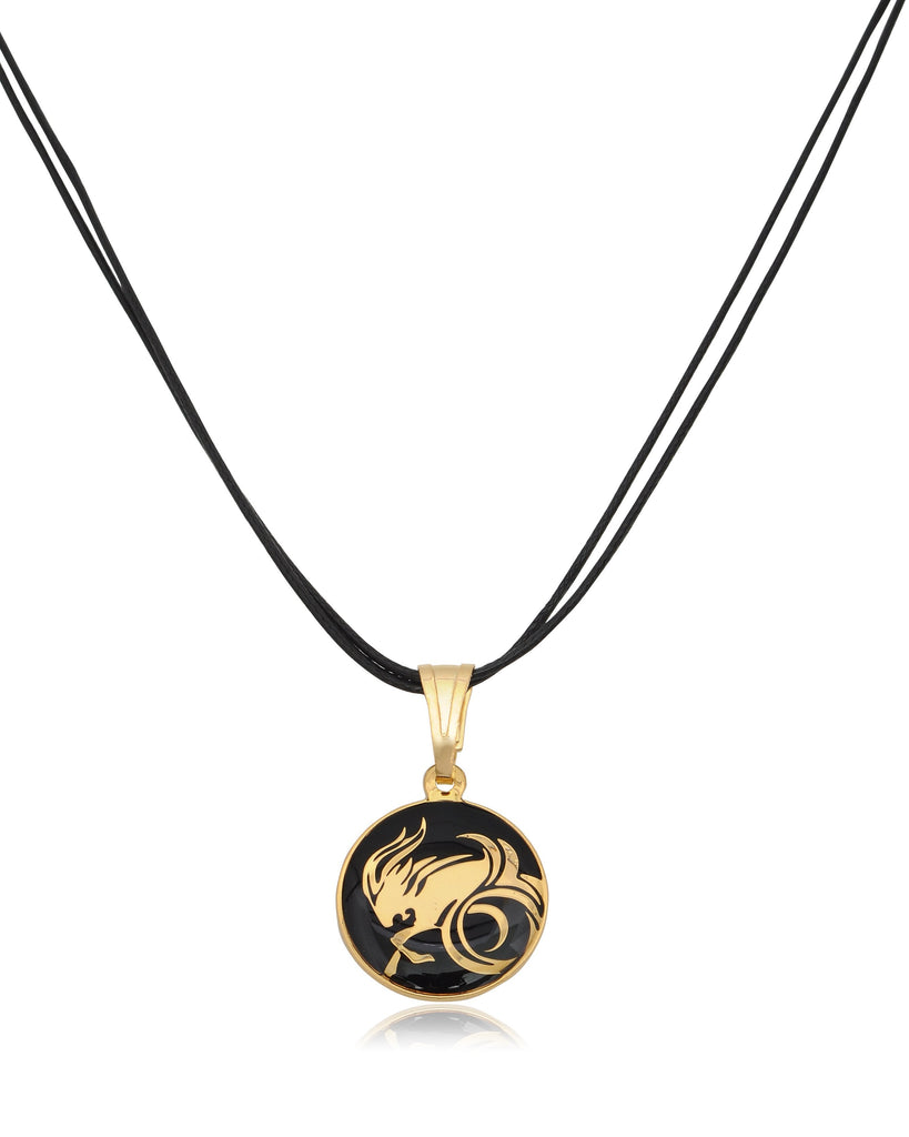 Astrology Horoscope Zodiac Gold Plated Brass Handmade Pendant Necklace