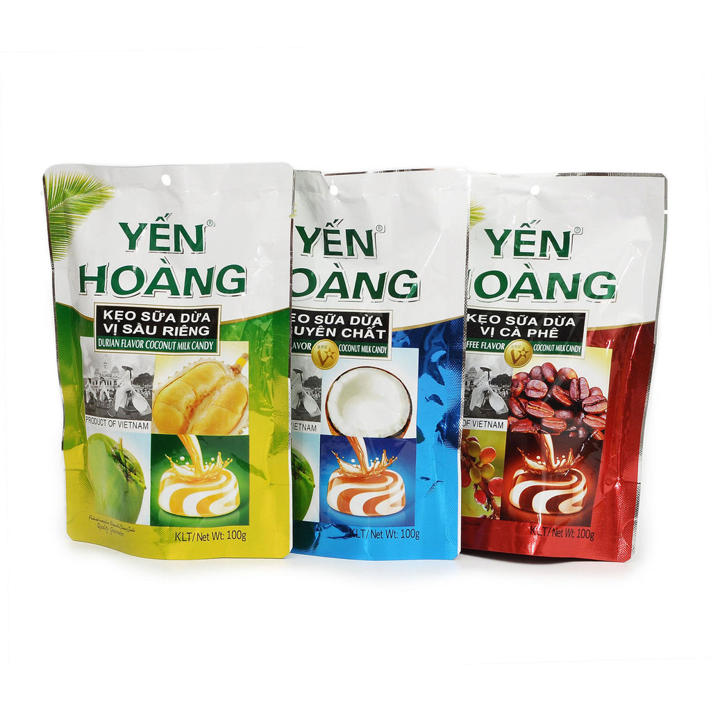 Yen Hoang Coconut Milk Candy Durian, Coffee Made in Vietnam 3 Flavors 32 pieces