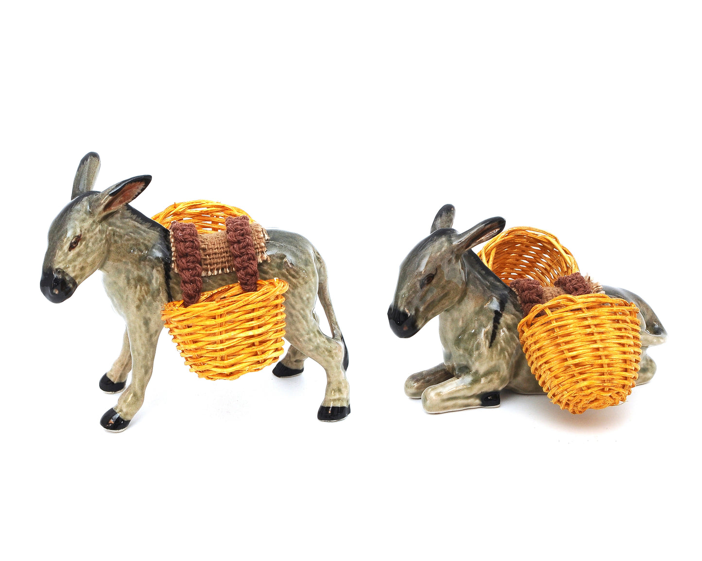 Handmade Miniatures Ceramic Donkeys Figurine Animals Decor/Animal Collection