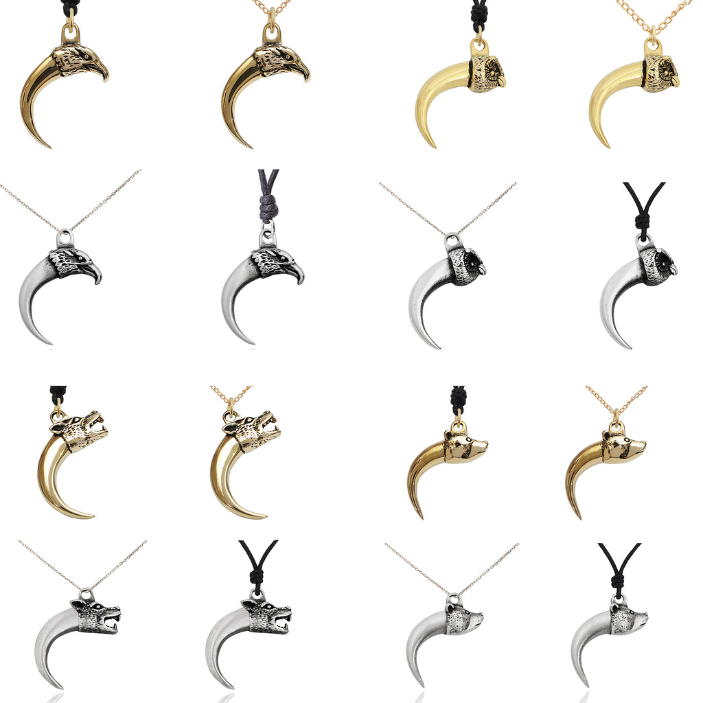 Claw Silver Pewter Gold Brass Charm Necklace Pendant Jewelry