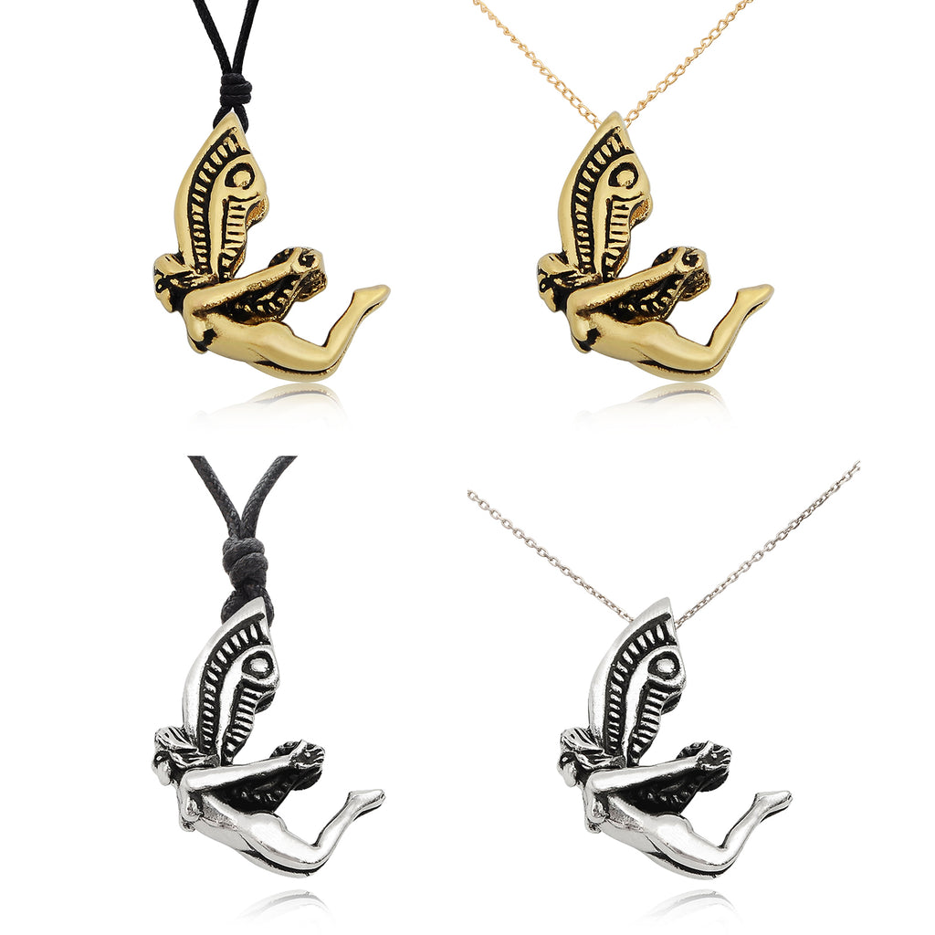 Fairy Pixie 92.5 Sterling Silver Charm Necklace Pendant Jewelry