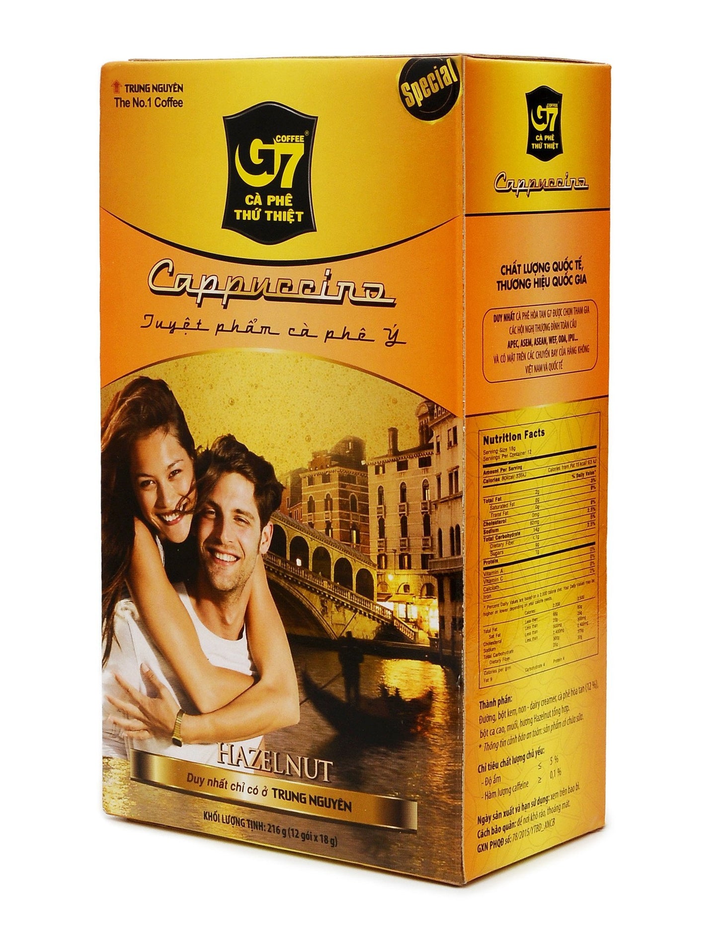 Trung Nguyen G7 Cappuccino Instant Coffee with 2 flavors Mocha & Hazelnut