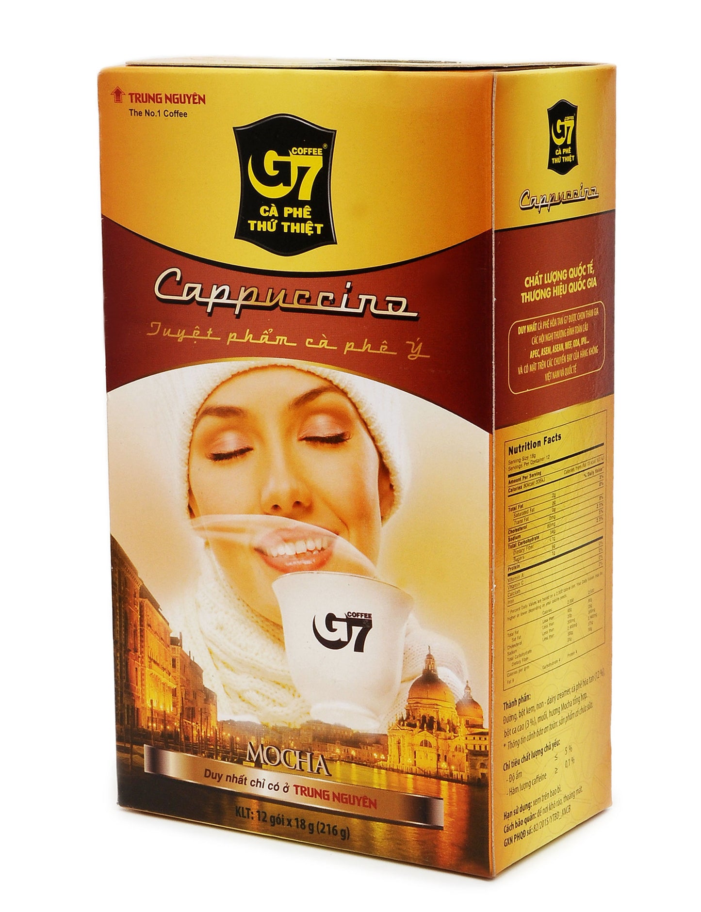 Trung Nguyen G7 Cappuccino Instant Coffee with 2 flavors Mocha & Hazelnut