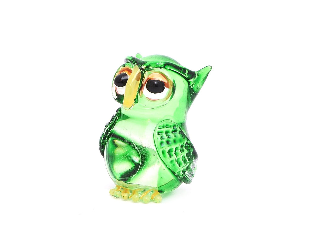 Vietguild's Small Owl Handmade Vietnamese Glass Figurine Statue