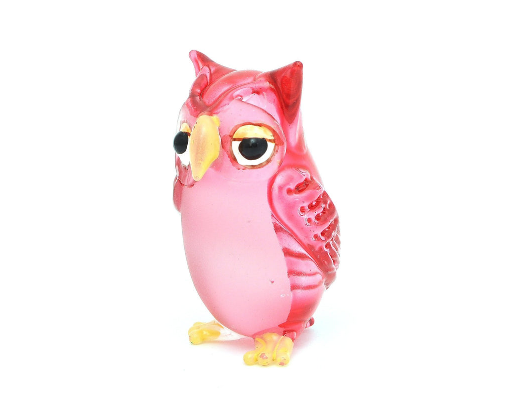 Vietguild's Serious Owl Handmade Vietnamese Glass Figurine Statue