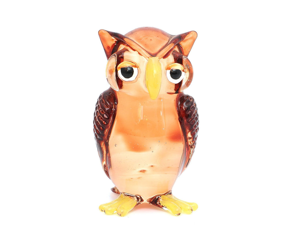 Vietguild's Standing Owl Handmade Vietnamese Glass Figurine Statue