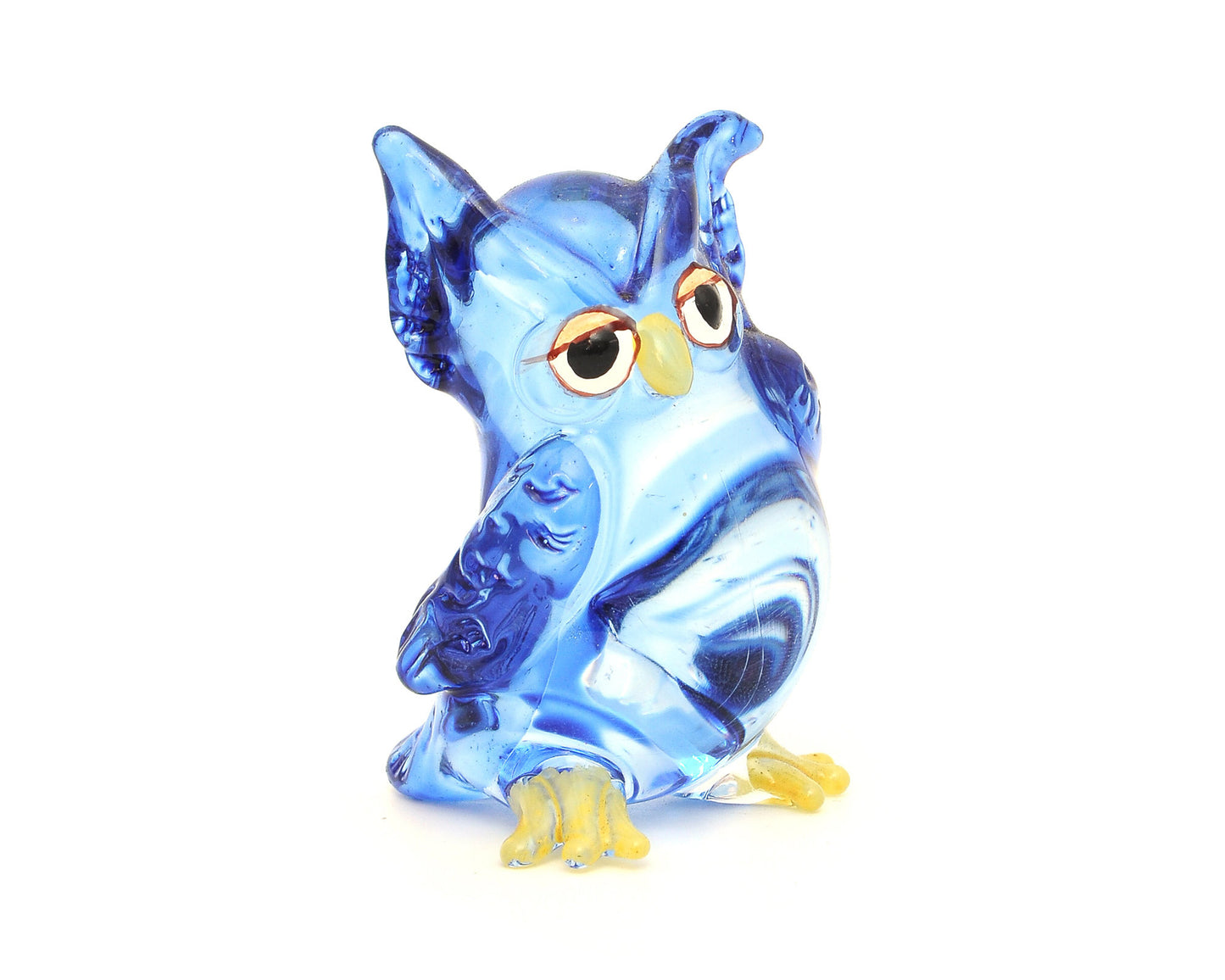 Vietguild's Smiling Owl Handmade Vietnamese Glass Figurine Statue
