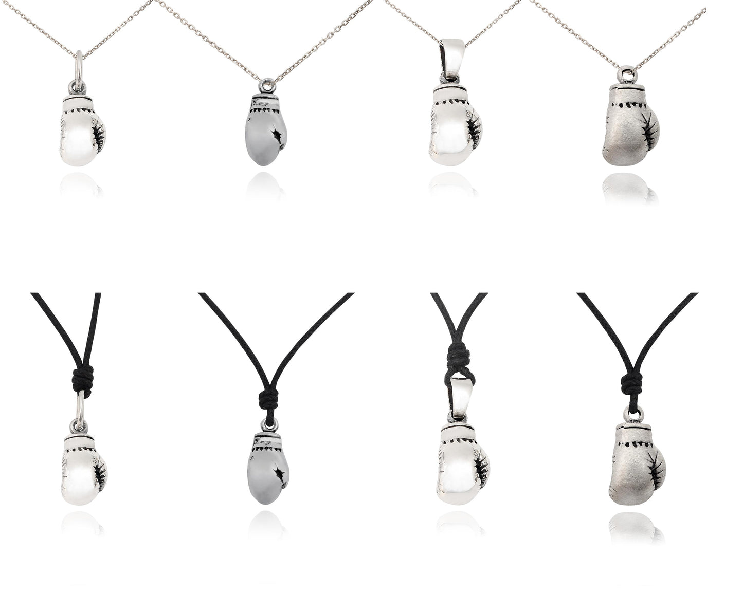 Boxing Glove Fighter MMA 92.5 Sterling Silver Pewter Necklace Pendant Jewelry