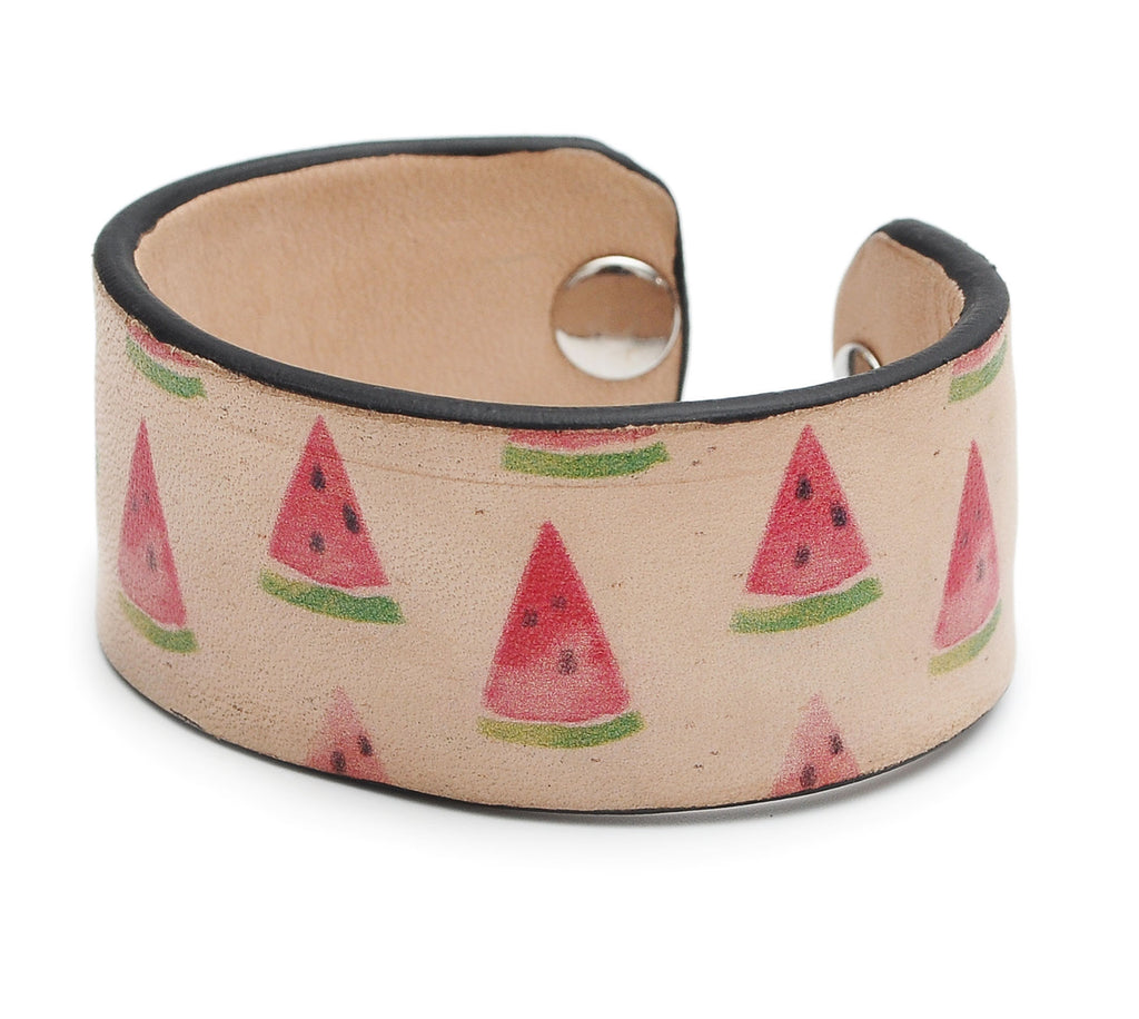 Watercolor Fruit Patterns Print Handmade Leather Bracelet Jewelry HLB_01