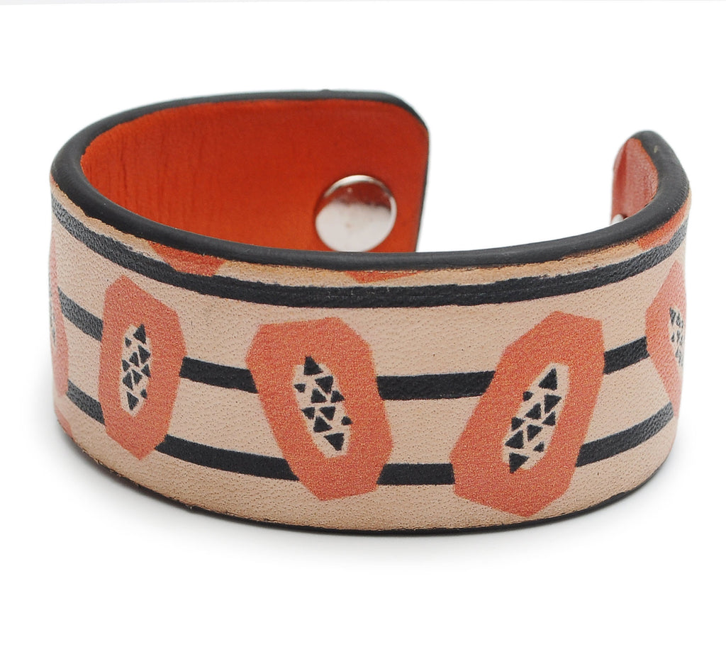 Watercolor Fruit Patterns Print Handmade Leather Bracelet Jewelry HLB_01