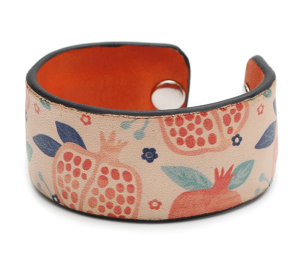 Watercolor Fruit Patterns Print Handmade Leather Bracelet Jewelry HLB_01