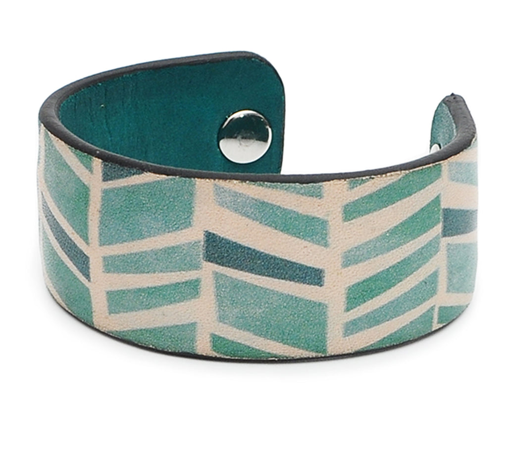 Seamless Geometric Pattern Print Handmade Leather Bracelet Jewelry HLB_01