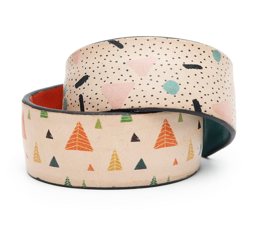 Seamless Retro Pattern Print Handmade Leather Bracelet Jewelry HLB_01