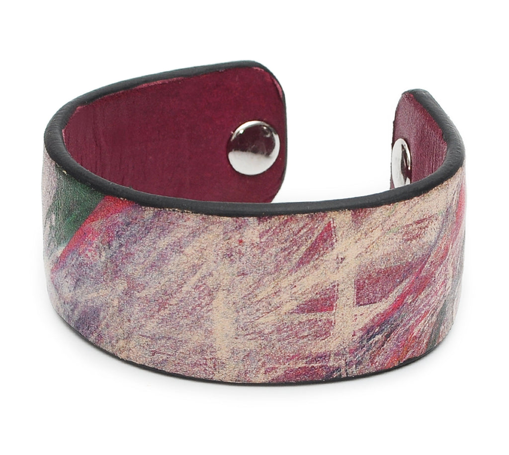 Grunge Style Pattern Print Handmade Leather Bracelet Jewelry HLB_01