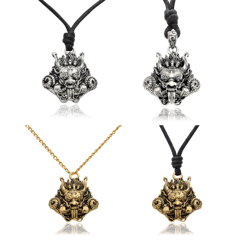 Japanese Hannya Mask 92.5 Sterling Silver Pewter Brass Necklace Pendent Jewelry