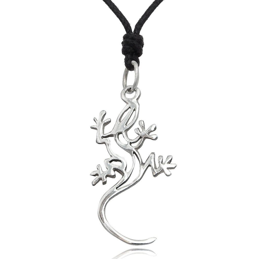 Flawless Lizard 92.5 Sterling Silver Gold Brass Necklace Pendant Jewelry