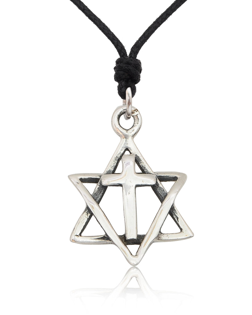 Jewish Jesus Star of David 92.5 Sterling Silver Gold Brass Necklace Pendant Jewelry