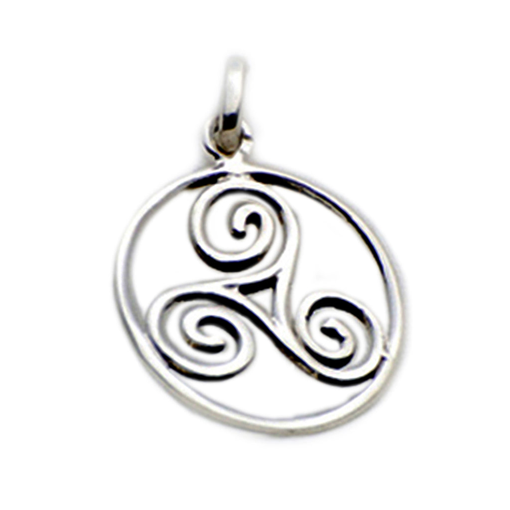 Trilogy Triquetra Wave 92.5 Sterling Silver Gold Brass Necklace Pendant Jewelry