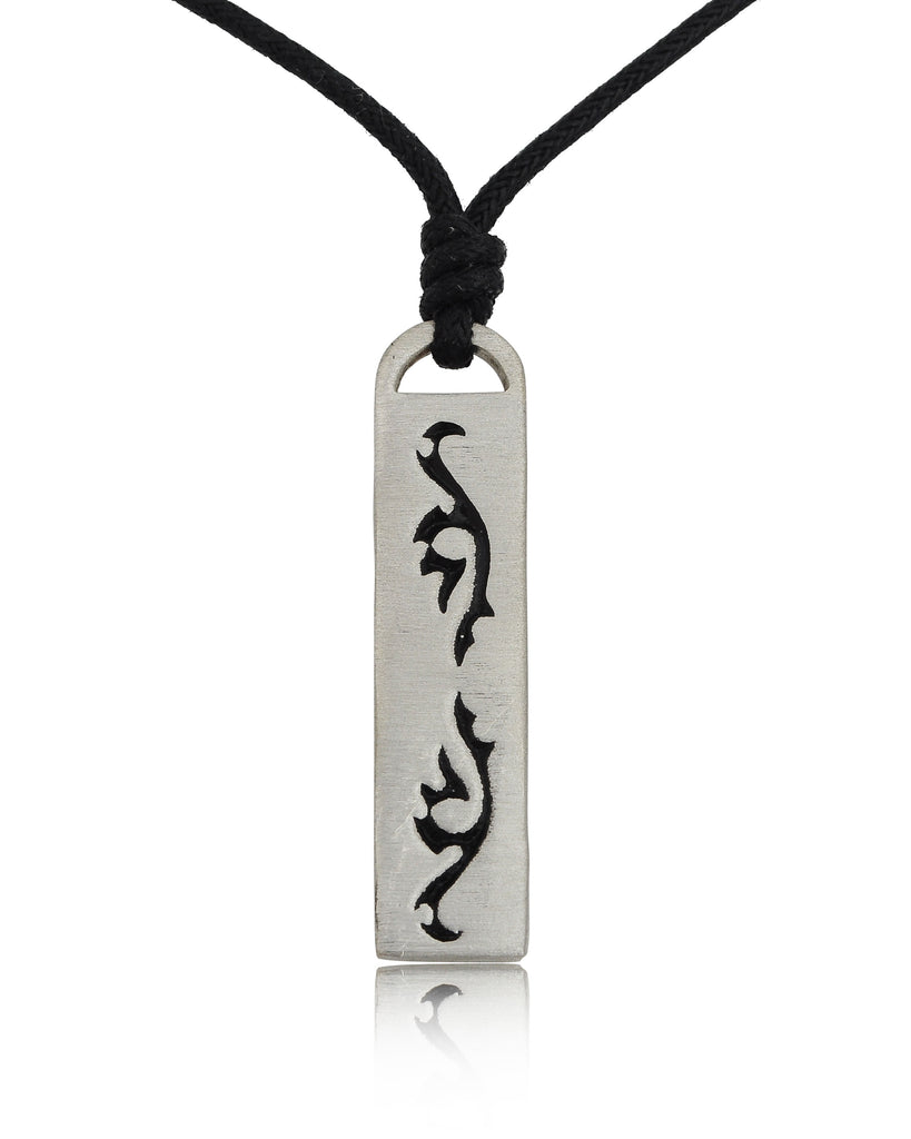 Maori Tribal Eyes Silver Pewter Charm Necklace Pendant Jewelry