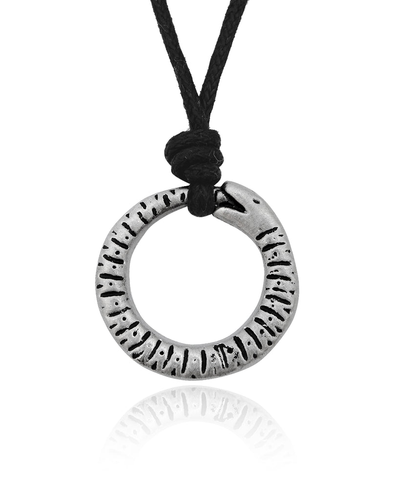 Ouroboros Serpent Snake Silver Pewter Gold Brass Charm Necklace Pendant Jewelry