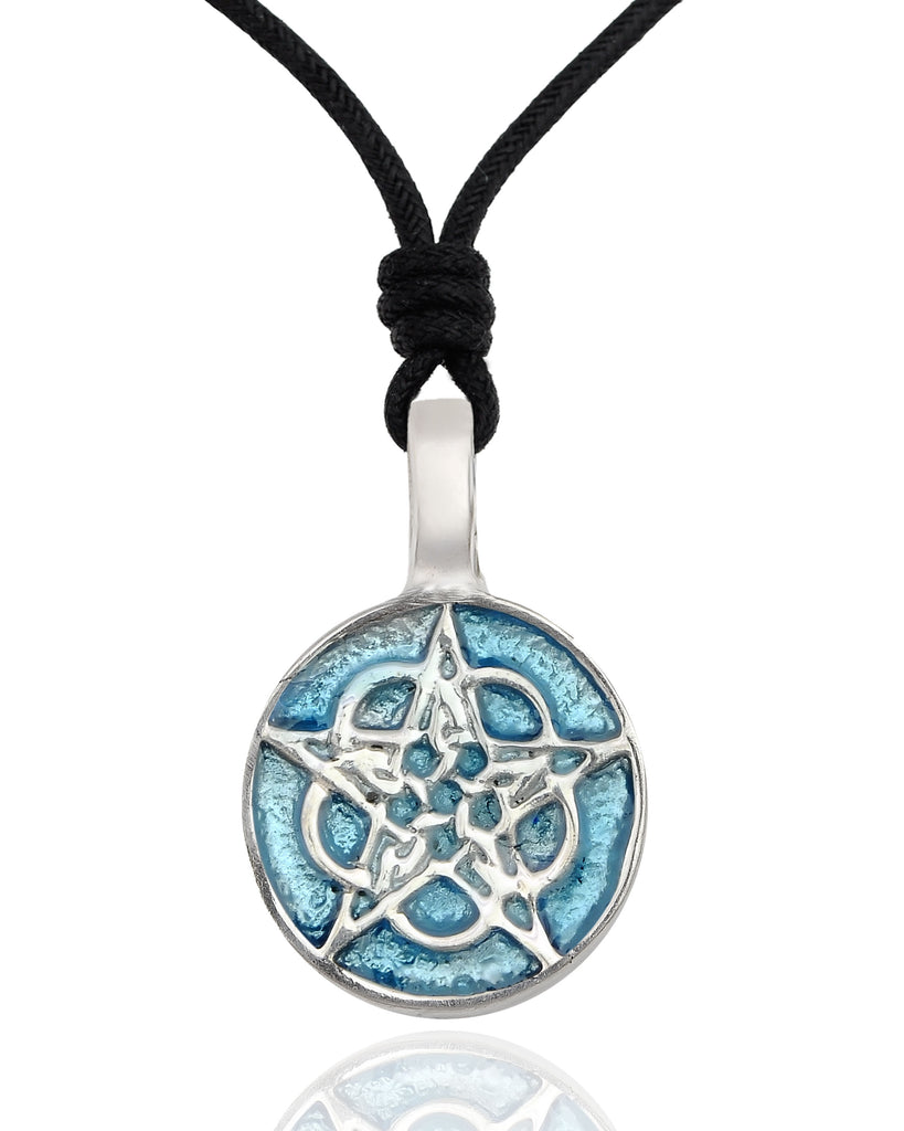 Pentagram Gothic Wicca Silver Pewter Charm Necklace Pendant Jewelry