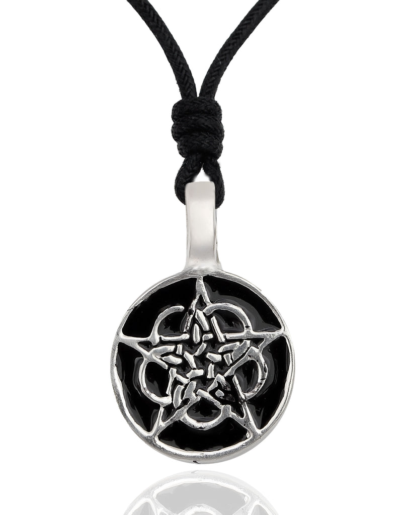 Pentagram Gothic Wicca Silver Pewter Charm Necklace Pendant Jewelry