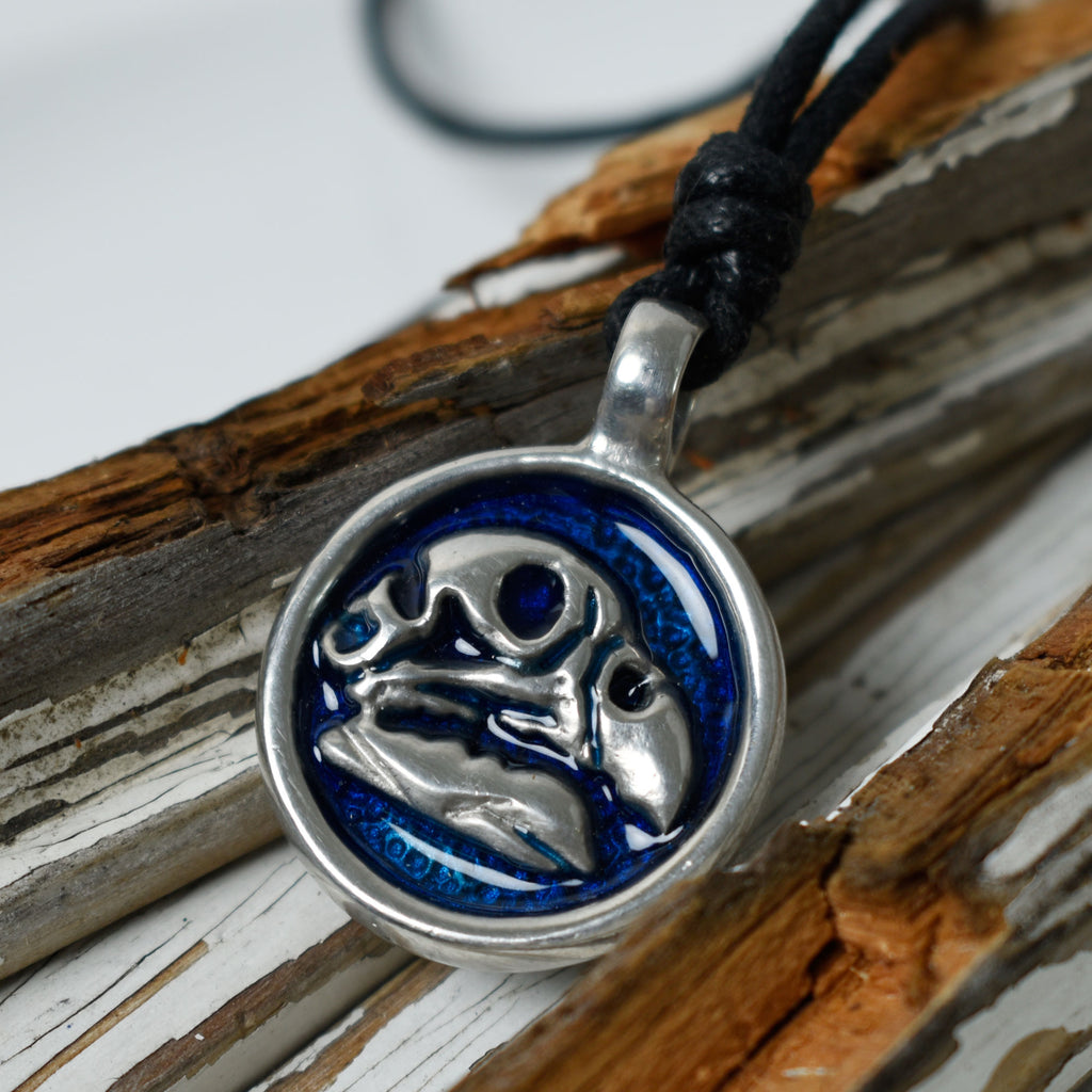 Crow Head Raven skull Silver Pewter Charm Necklace Pendant Jewelry