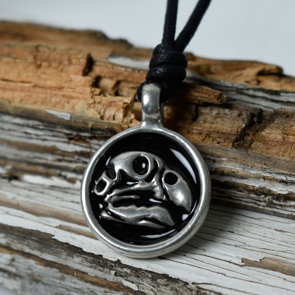Crow Head Raven skull Silver Pewter Charm Necklace Pendant Jewelry
