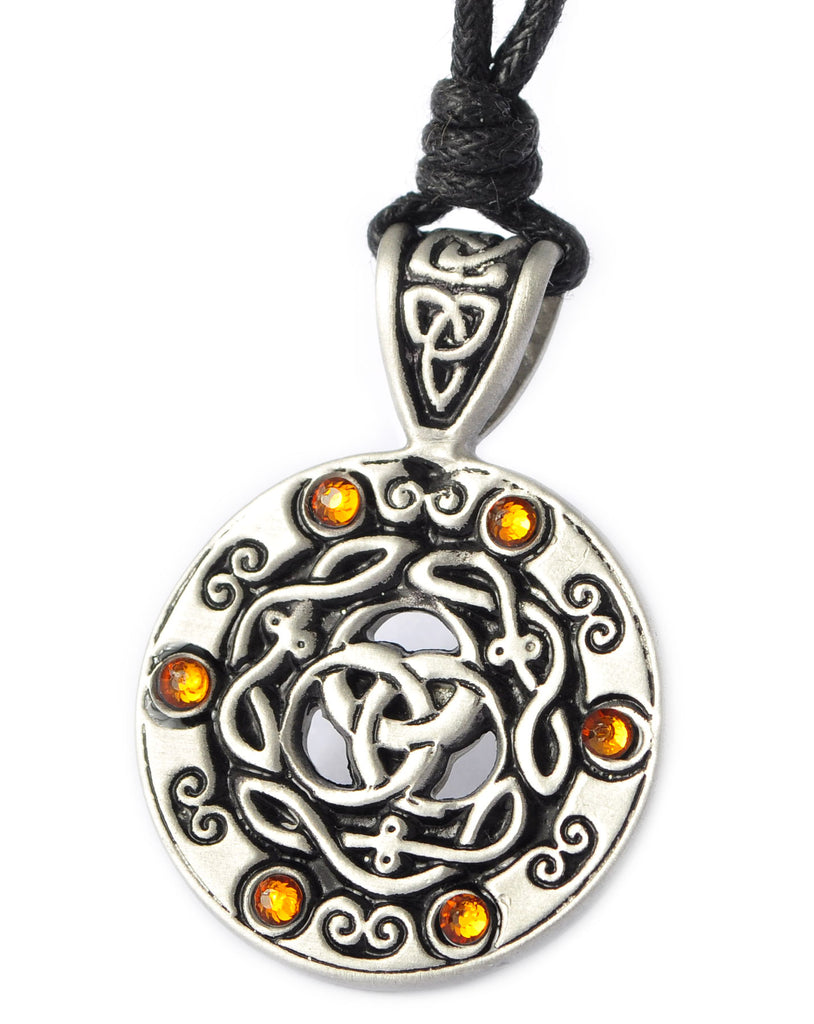 Colorful Celtic Trilogy Silver Pewter Charm Necklace Pendant Jewelry