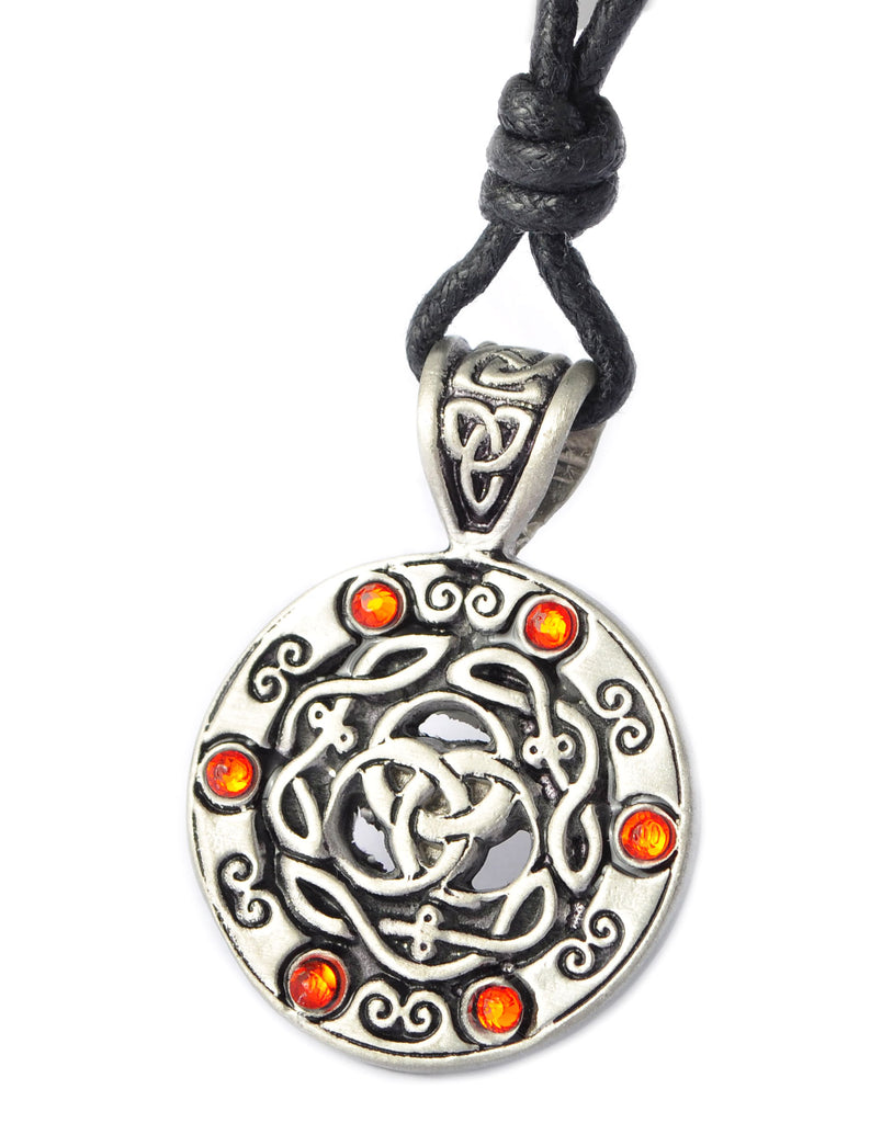 Colorful Celtic Trilogy Silver Pewter Charm Necklace Pendant Jewelry